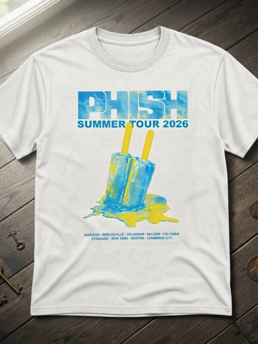 Phish Summer Tour 2026 Popsicle Ice Cream White T-Shirt